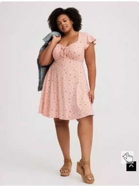 torrid Blush Pink Floral Tie-Front Swing Dress